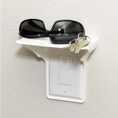 White polypropylene socket rack organiser for tool storage measuring 14cm wide by 10cm deep by 15cm tall