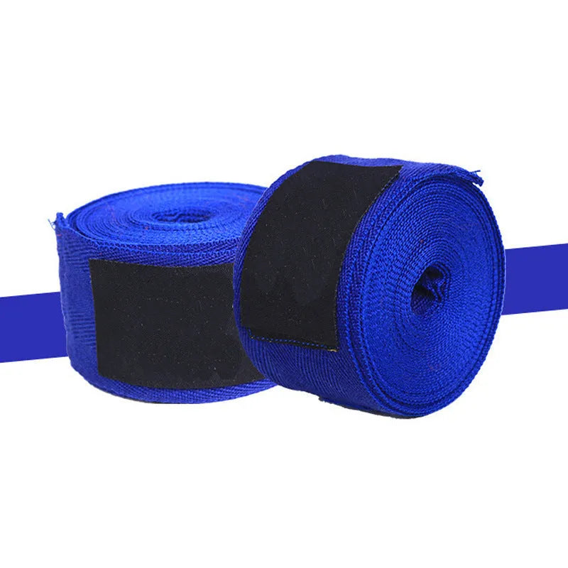Yellow cotton boxing hand wraps ribbon style for training with elastic support