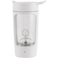 Portable automatic blending cup with lid, shown in available colours with 650ml capacity marking