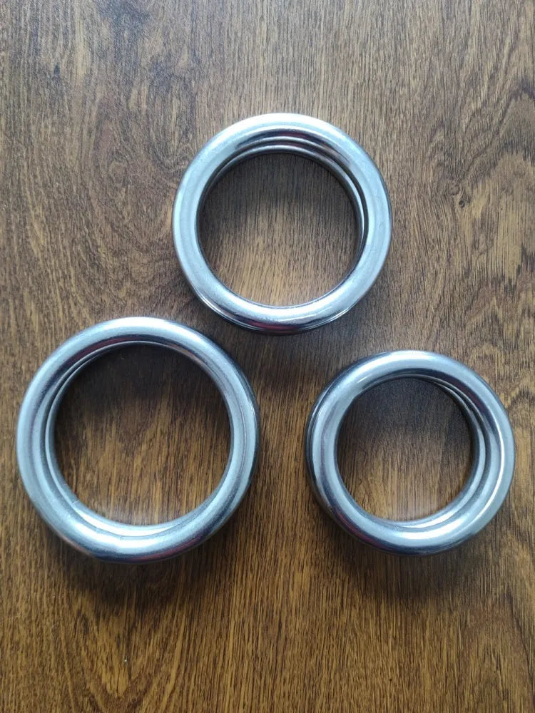 Wing Chun Power Carbon Steel training ring showing its circular form and electroplated metallic finish.
