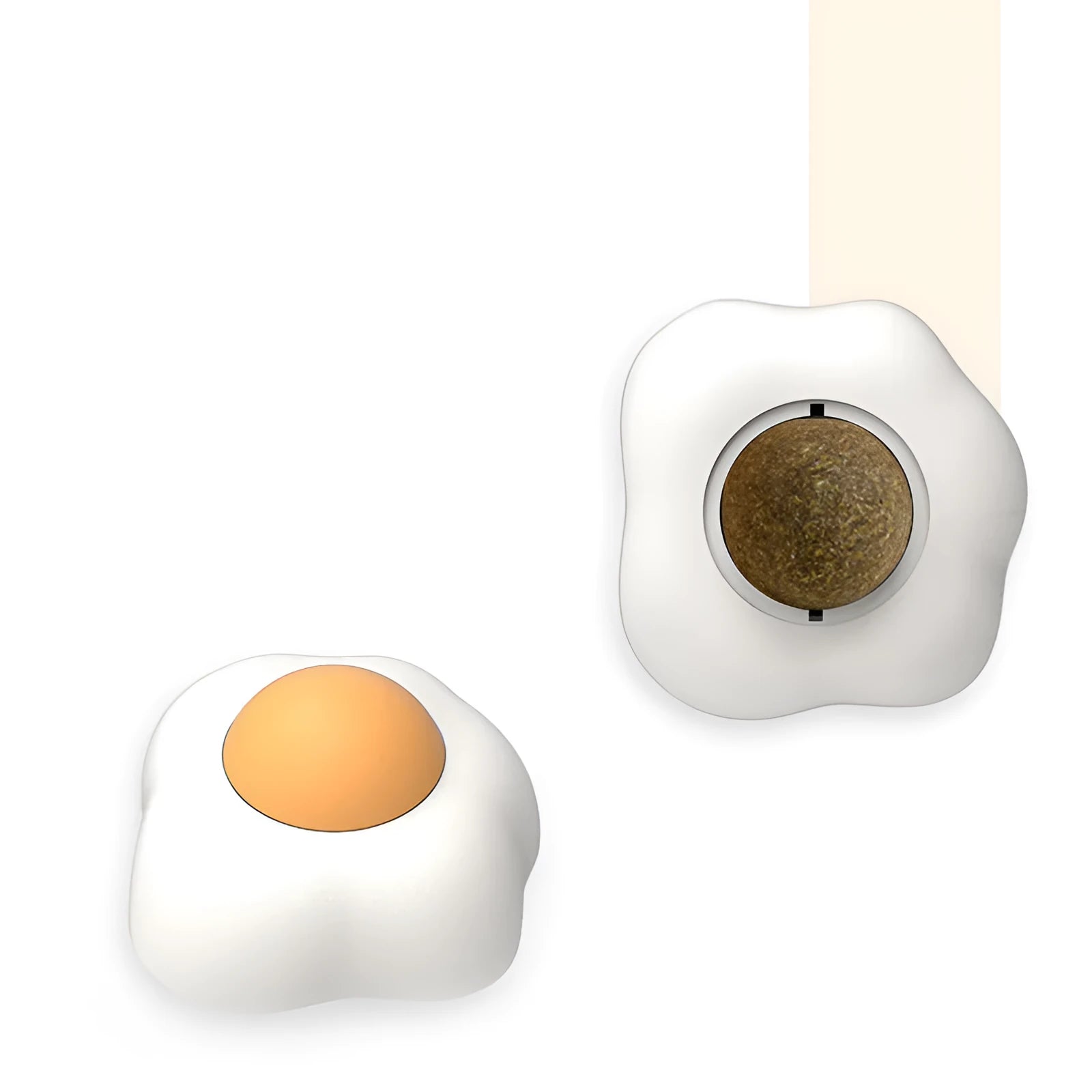 Soft plush egg-shaped cat toy filled with catnip and silvervine for wall and floor play.