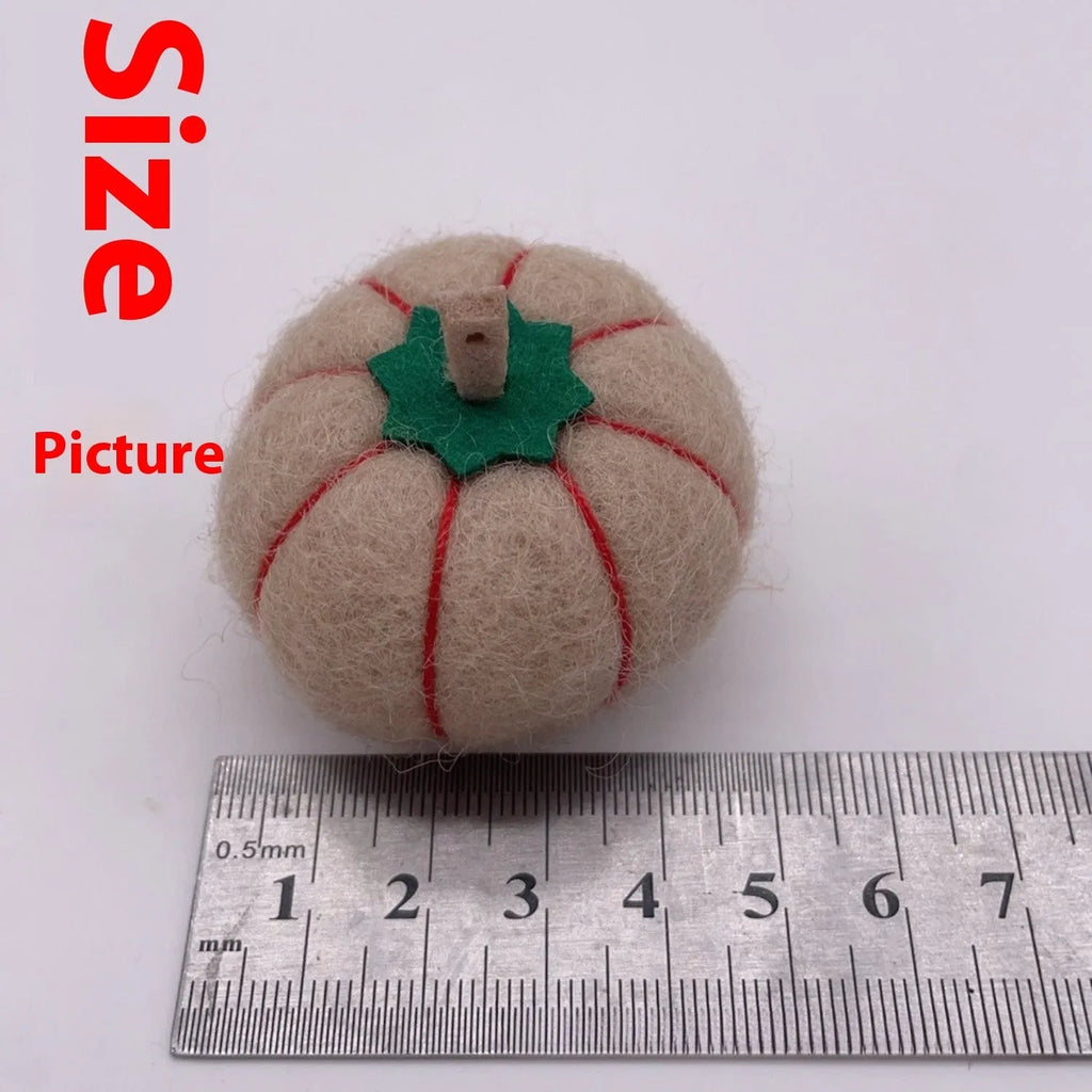 Wool felt pumpkin ornament for doll decoration in assorted colours