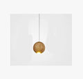 Nordic wood ball chandelier pendant light with adjustable height and wooden disc base