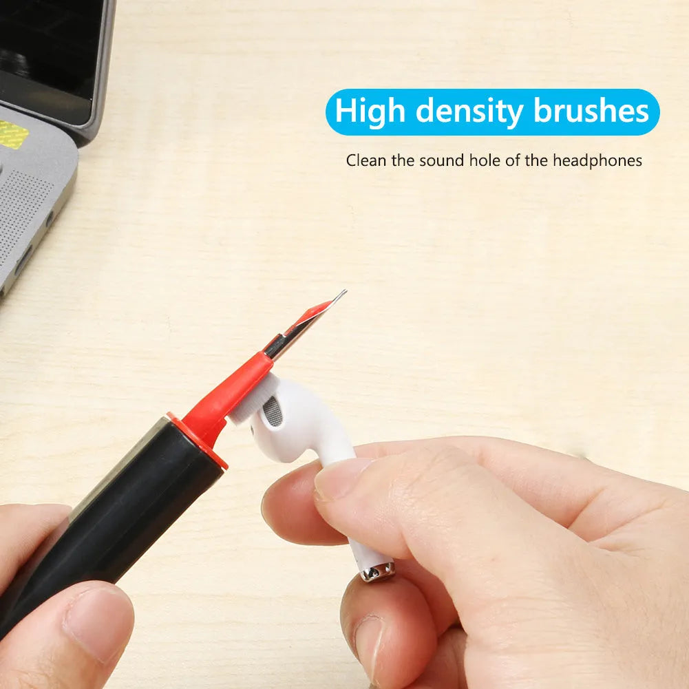Multi-tool electronic cleaner pen with four cleaning heads for AirPods and Bluetooth earphones