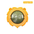 Lion-shaped catnip chew toy with textured molar surfaces in orange colour