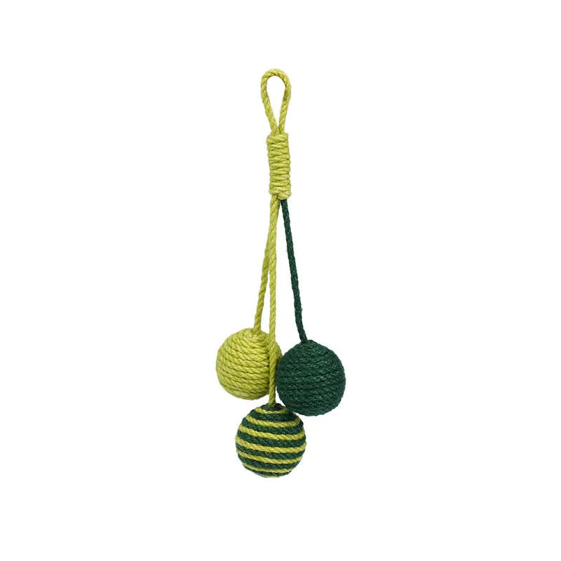 Cat teaser toy stick set with bite-resistant catnip ball measuring 255mm with blue, green, red yellow blue colour options