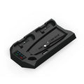 PS5 charging base and radiator stand in black or white with controller charging ports