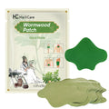 Bag containing 12 Chinese mugwort herbal adhesive patches for knee, back, neck and foot support.