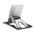 Black minimalist card phone holder for desk, measuring 8.5cm wide by 5cm deep.