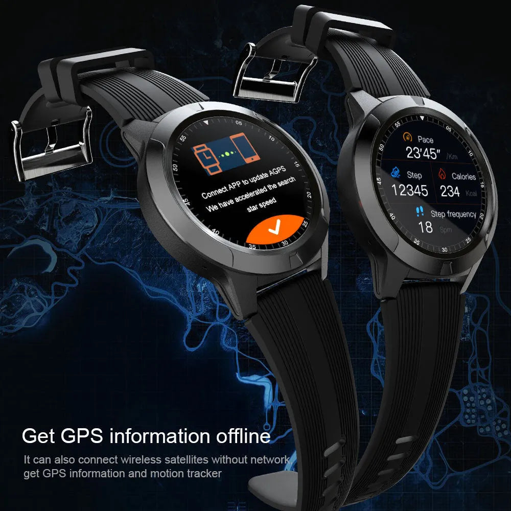 Black men's smart watch with Bluetooth calling and heart rate monitoring on wrist