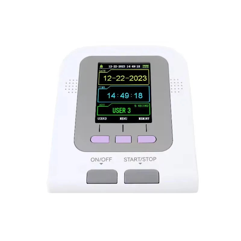 CONTEC08A veterinary digital blood pressure monitor unit with colour screen and three animal cuff sizes.