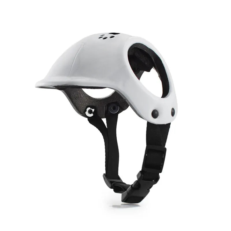 Plastic cycling helmet for small and medium sized dogs in three colour options