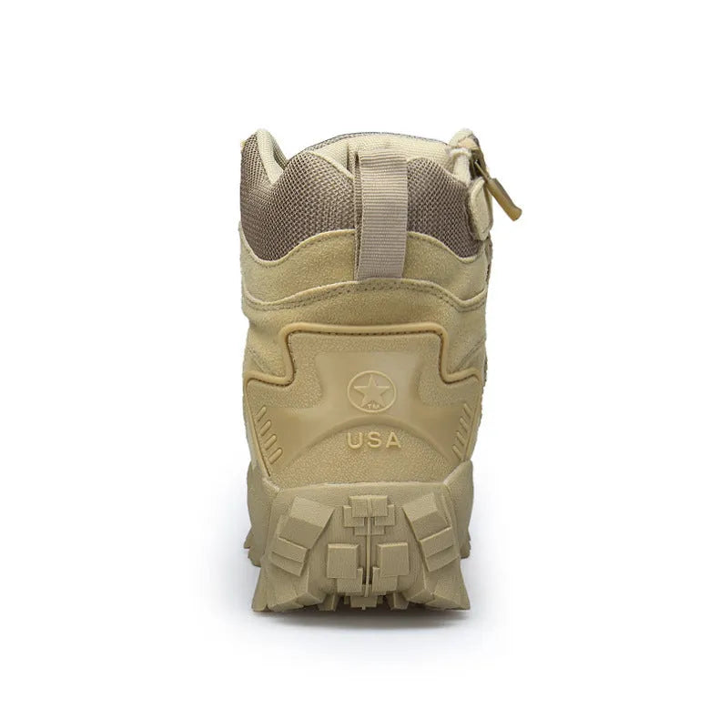 US Army Delta tactical boots for men in black and sand colours with non-slip rubber soles