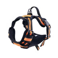 Adjustable dog chest strap harness in Oxford cloth, shown in various colours and sizes.