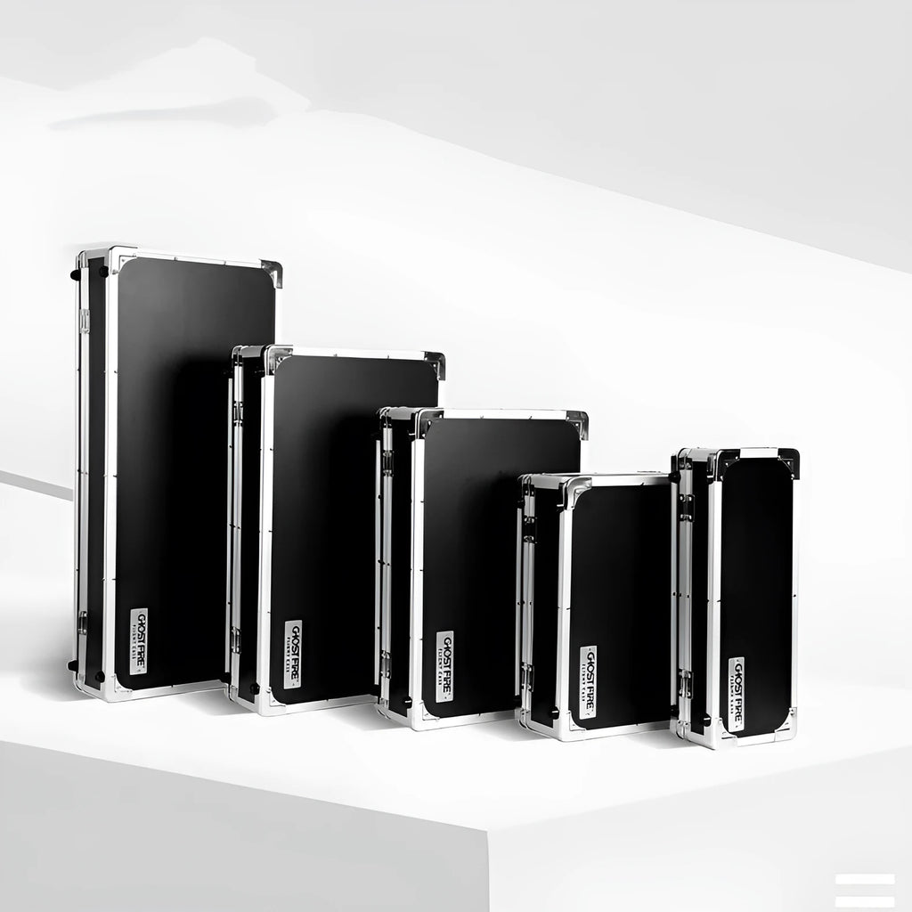 Black trumpet flight case with aluminium corner protection and foam interior padding