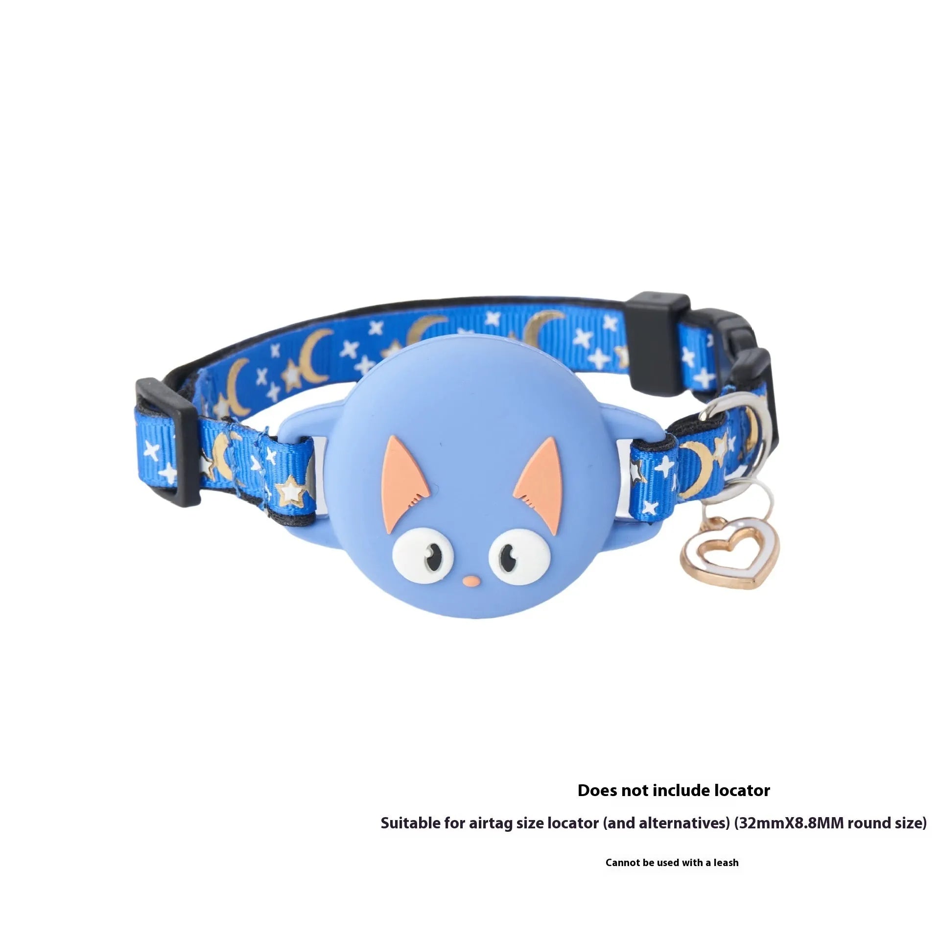 Adjustable plastic cat collar for Apple AirTag in pink, shown on a pink background.