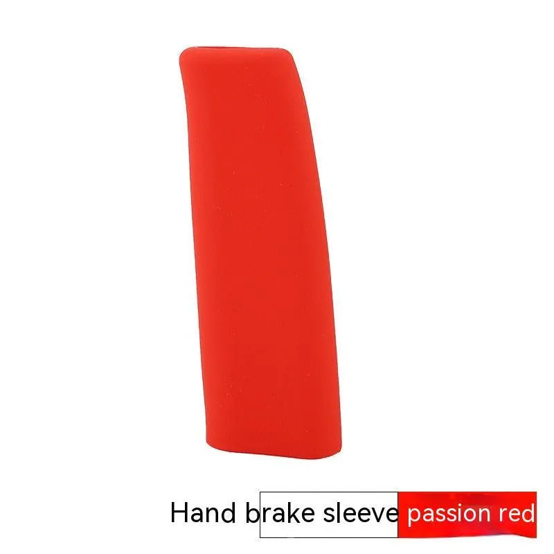 Universal silicone handbrake sleeve in black grey beige red blue colours 12cm length