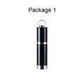 Black Amoi A1 metal voice recorder with display and included headset.