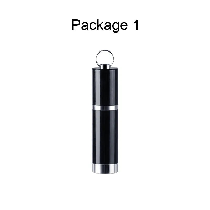 Black Amoi A1 metal voice recorder with display and included headset.