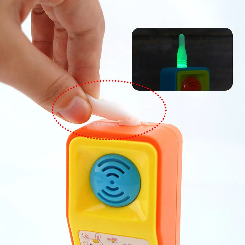 Children's electric musical cartoon animal toy with sound and light features for age 3+