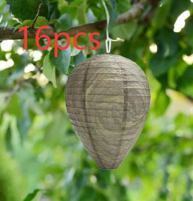 Paper honeycomb lantern with wire frame in a 22 by 28 cm size for party decoration.