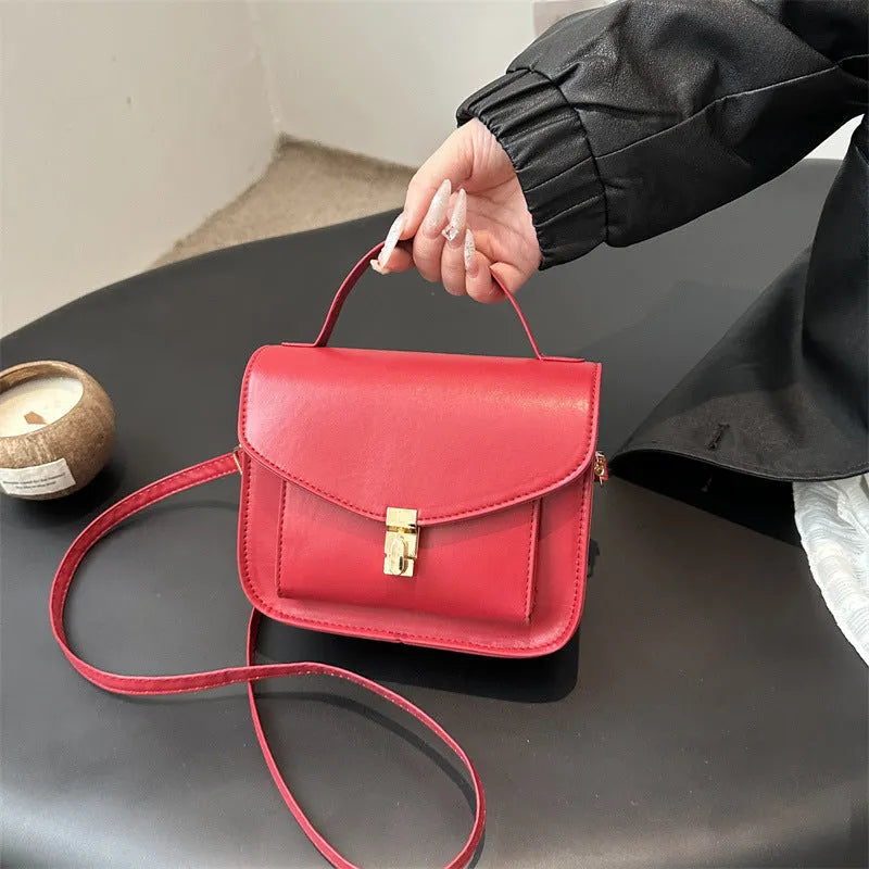 Urban simplicity messenger bag in PU leather with document pocket and sewing line detail