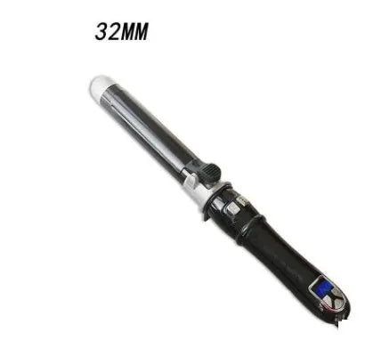 Automatic ceramic electric curling iron with LED display in black, showing barrel and control buttons