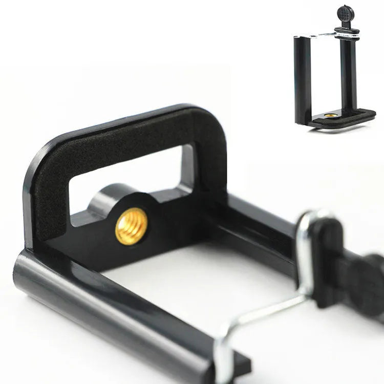Black plastic U mobile phone clip hose bracket for universal smartphone mounting