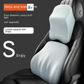 Memory foam car pillow set showing headrest and lumbar support cushions in a choice of four colours.