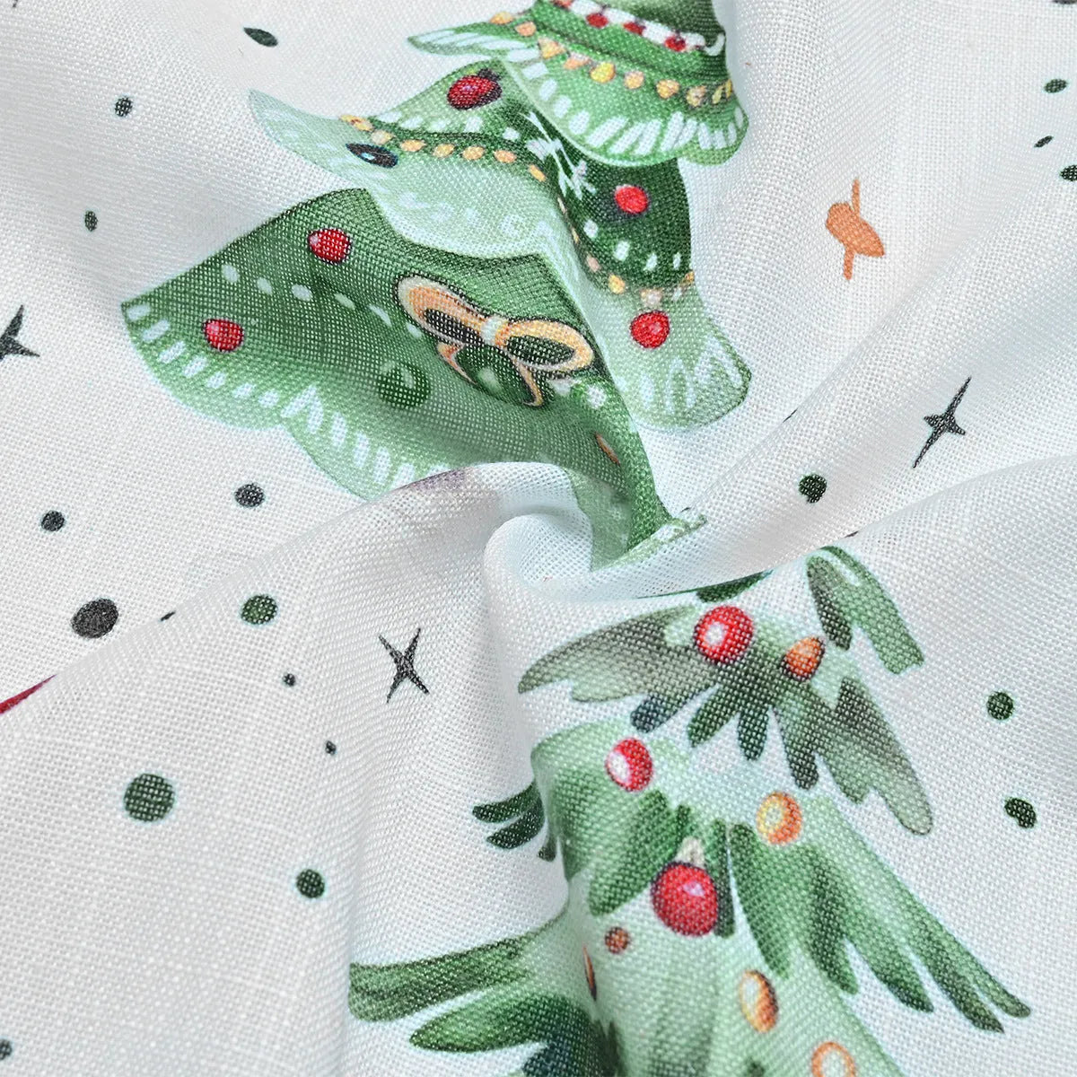 Christmas forest punching pattern polyester curtain hanging on window with sunshade function