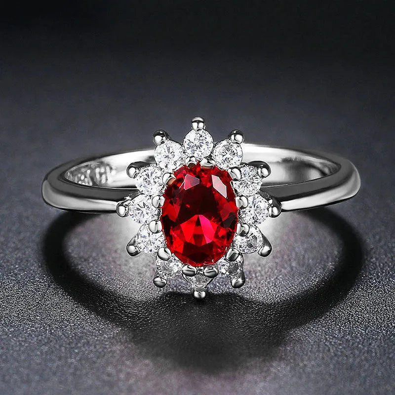 Women's floral moissanite ring with zirconium inlay on electroplated copper band