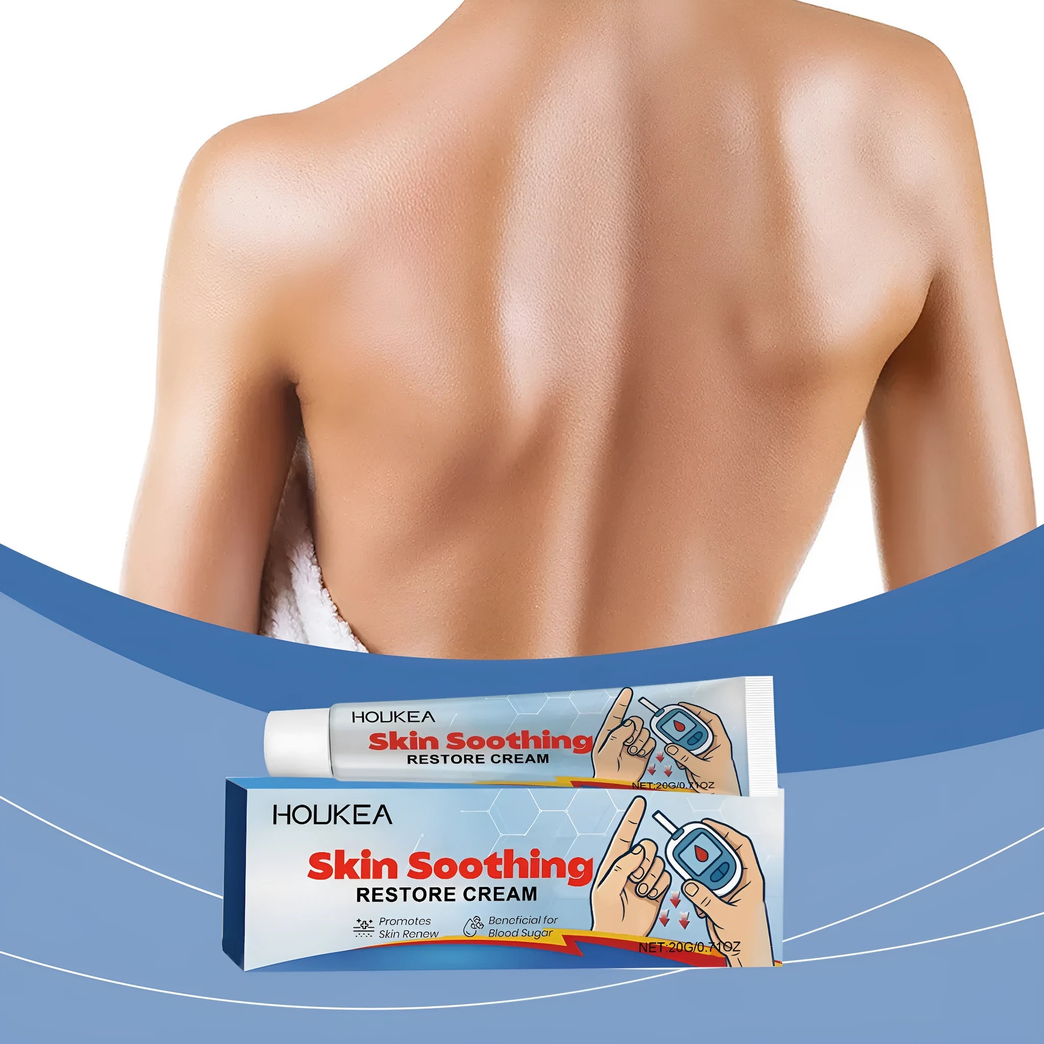 20g tube of Body Neck Care Cream with mint leaf and tea tree oil for daily use.