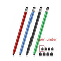 Two-in-one touch screen pen with metal construction showing stylus and ballpoint functions