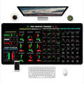 Game-themed printed rubber mouse pad with non-slip natural rubber base on gaming desk