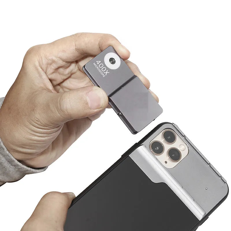 Black silver aluminium alloy mobile phone microscope lens with protective case for iPhone compatibility