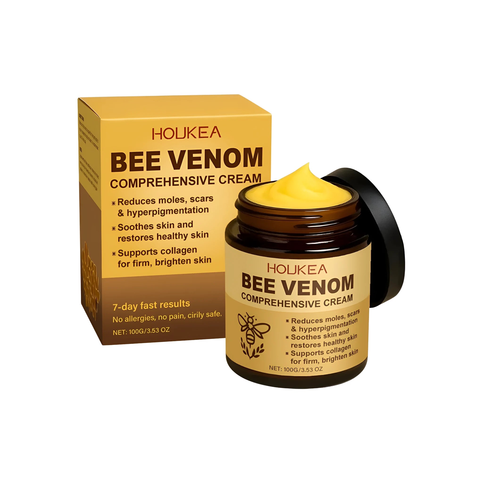 100g jar of skin repair cream with bee venom, mint leaves, and avocado oil.