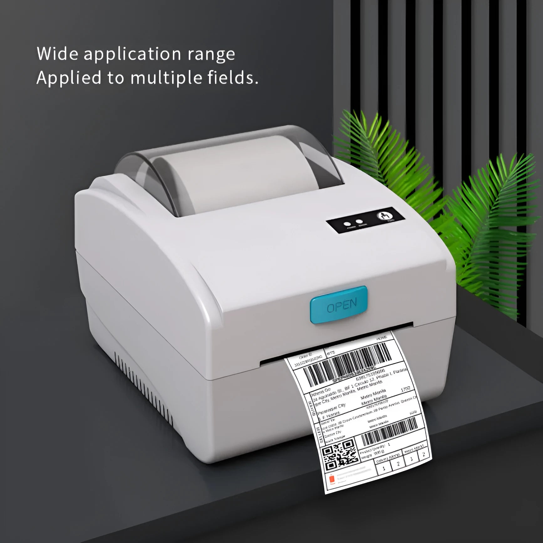 White Bluetooth thermal label printer with compact design for heat-sensitive labels