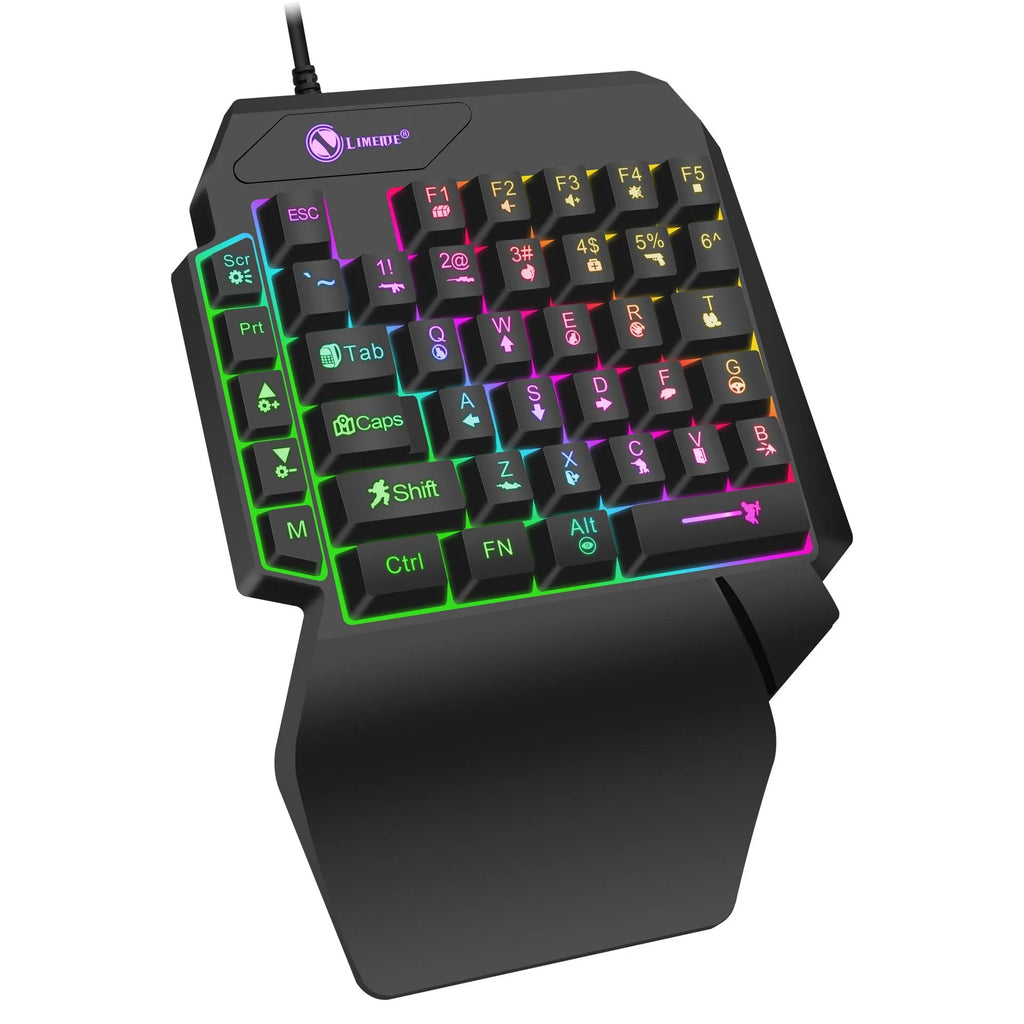 GK103S one-handed luminous gaming mechanical keyboard with mouse converter and 1.2m cable