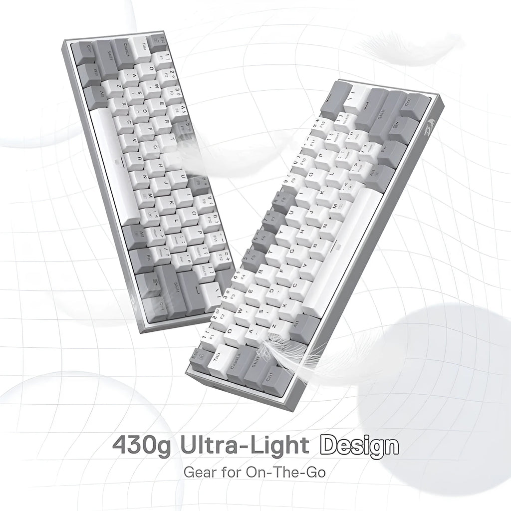 White pink mechanical keyboard with RGB lighting and dual-colour keycaps