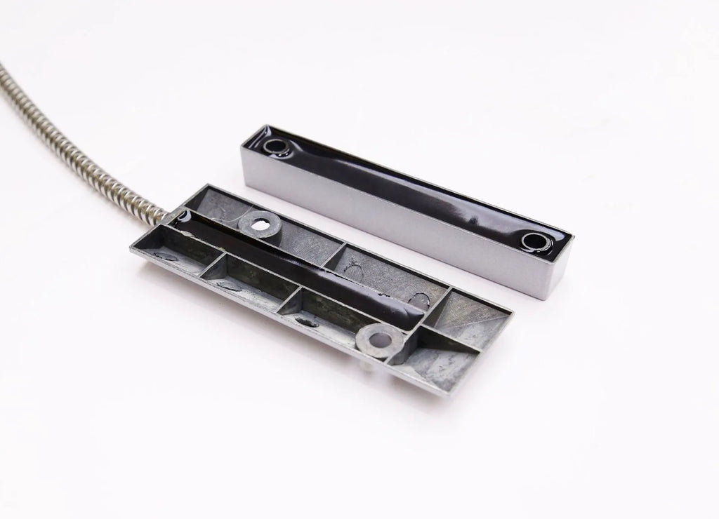 Silver wireless rolling shutter door magnetic detector with sensor housing weight 300g