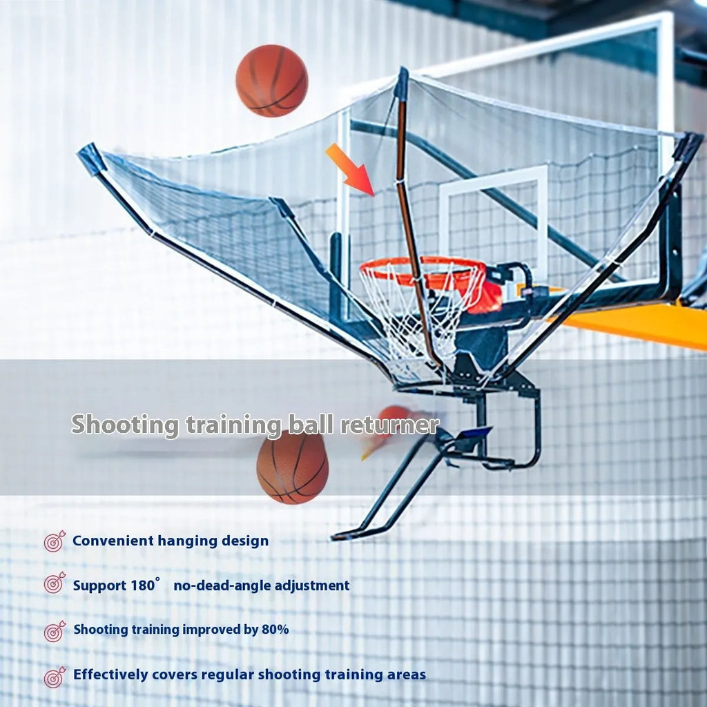 Automatic basketball training return device with cowhide leather construction for shooting practice