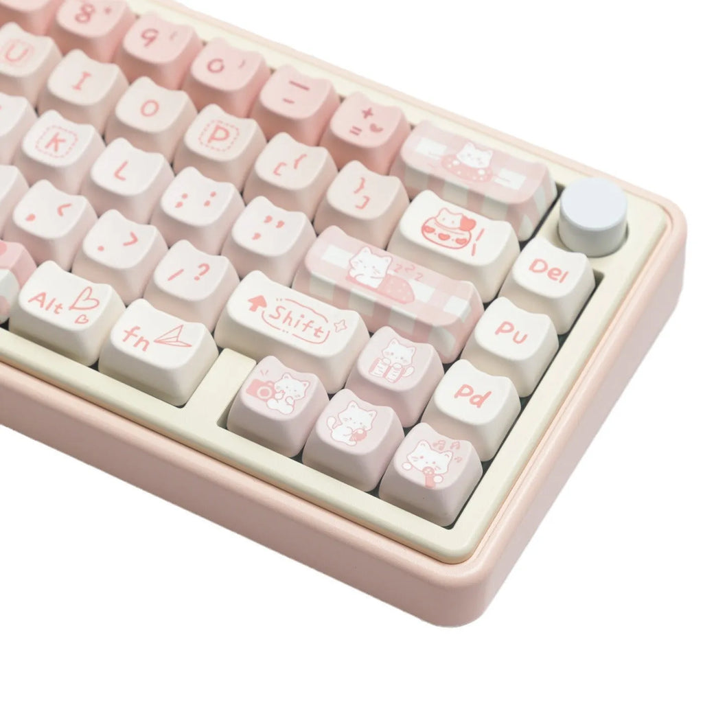 Full set of PBT sublimation printed keycaps for mechanical keyboards, over 98 keys with universal profile