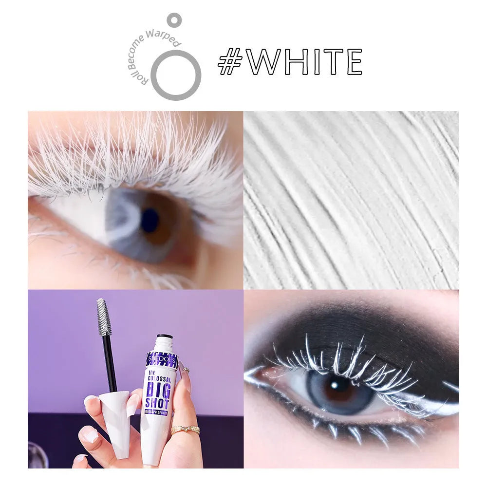 White waterproof mascara 10ml container with brush for shaping and curling application