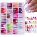 Box of 288 French manicure style nail stickers with seamless removable design.