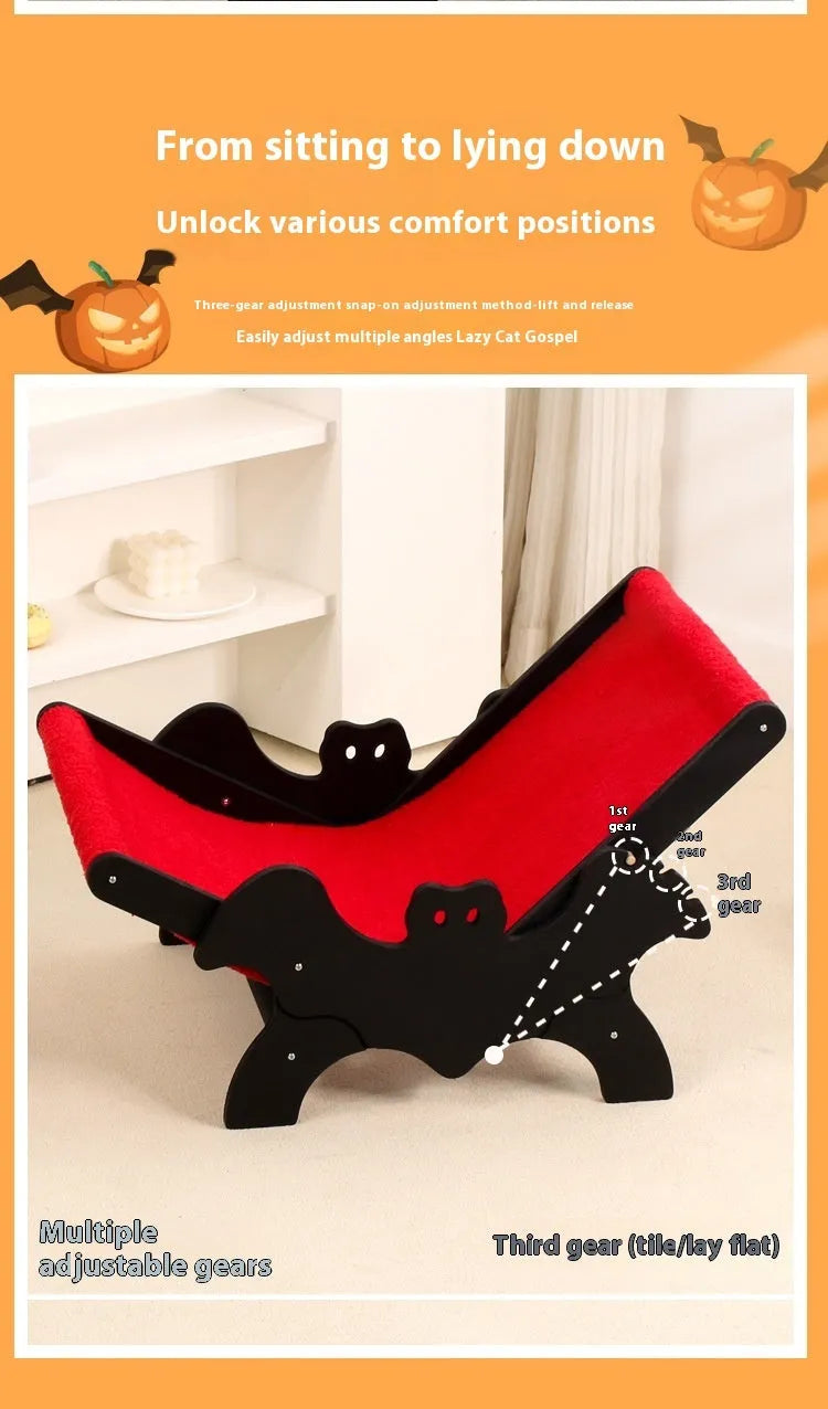 MW-054 wooden cat lounge chair pet bed in black or red colour.