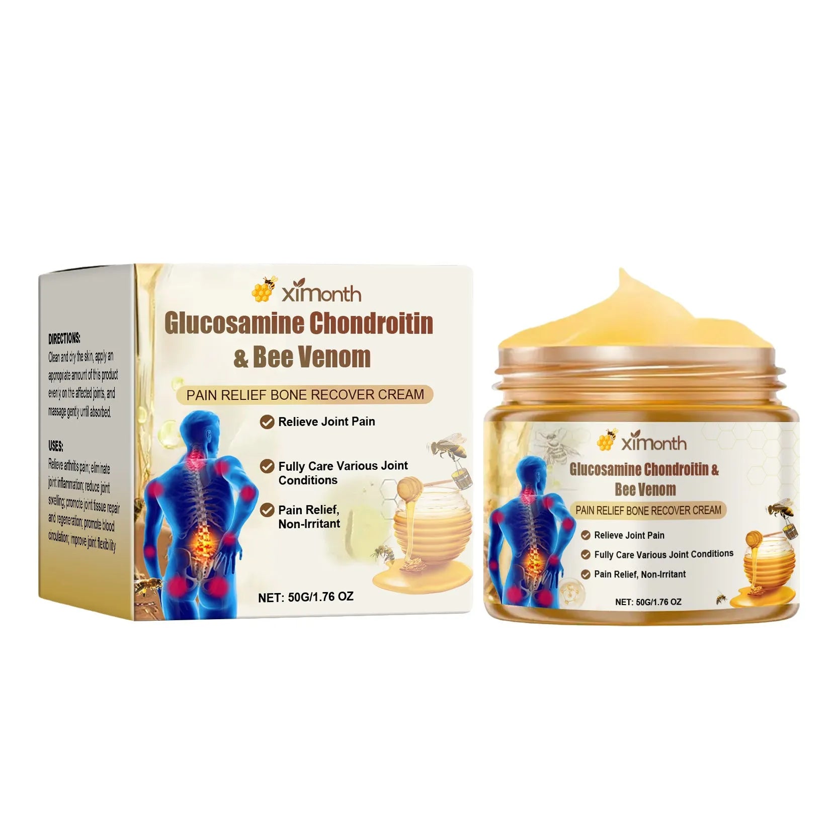 50g tube of Relieve Frost Joint Neck Cream with mild ingredients for topical application.
