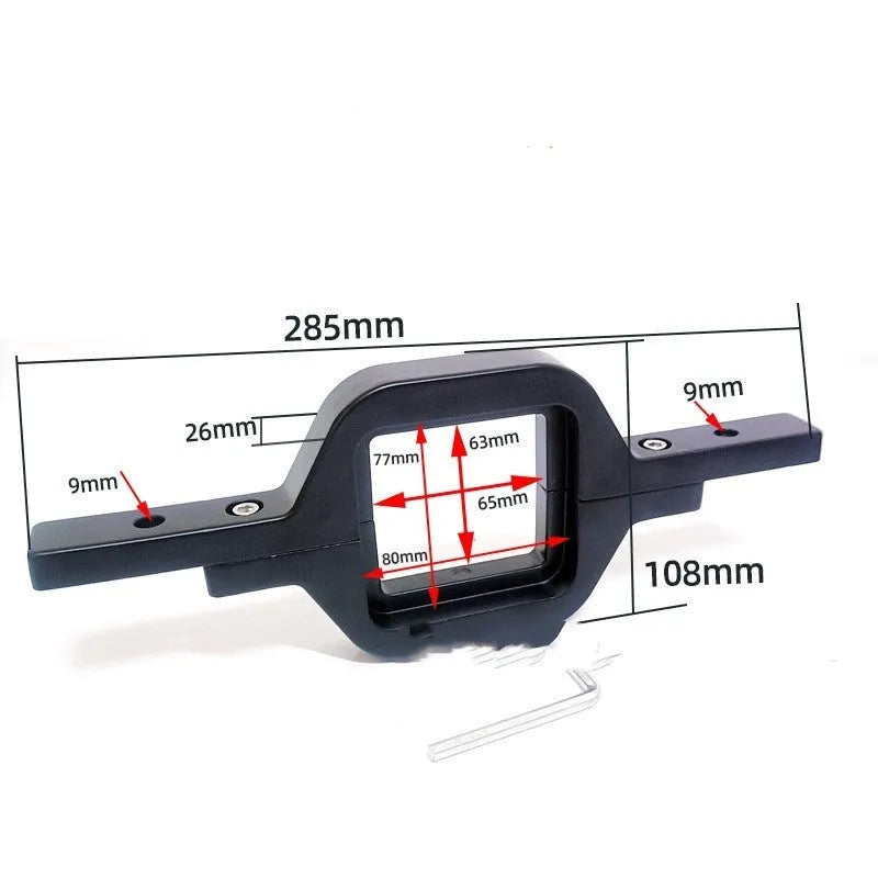 Black aluminium alloy light mounting bracket for a Wrangler Jeep vehicle