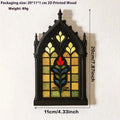 Black wooden gothic door frame wall hook for keys, 34cm tall