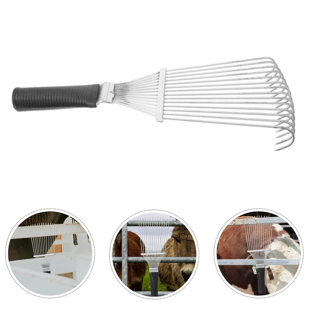 Black stainless steel pet dematting brush rake comb grooming tool 33cm length