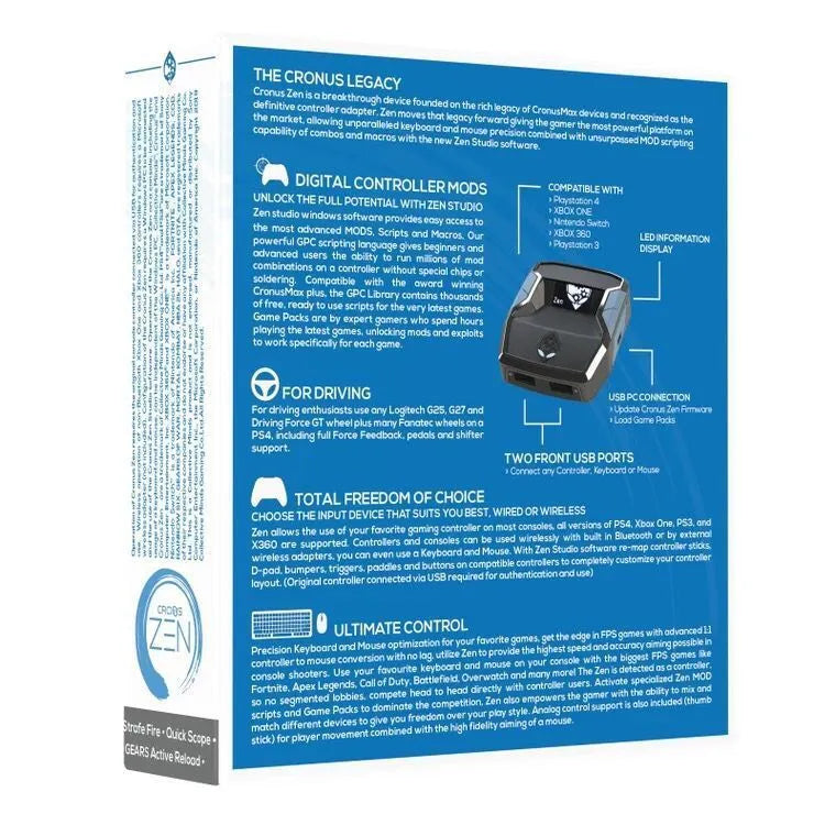 Black plastic wired wireless controller converter adapter for gaming